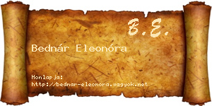 Bednár Eleonóra névjegykártya